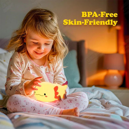 Axolotl Silicone Night Light - Touch Control USB Rechargeable Table Lamp for Nursery and Children's Sleep Aid