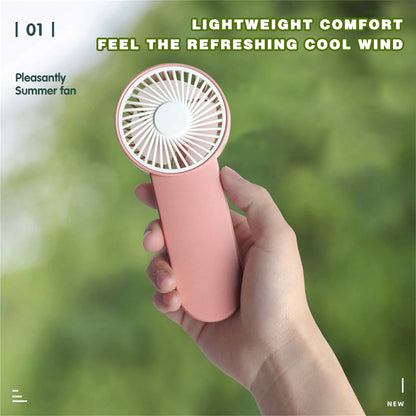 Portable Mini Desk Fan with Lanyard - Handheld and Battery Operated for Indoor and Outdoor Use