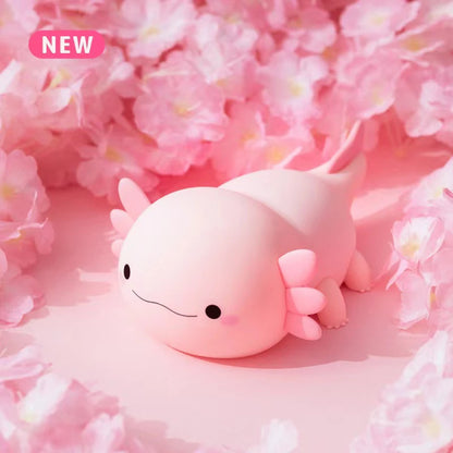 Axolotl Silicone Night Light - Touch Control USB Rechargeable Table Lamp for Nursery and Children's Sleep Aid