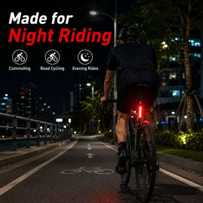 USB Rechargeable LED Bicycle Tail Light Set - 2-Pack, IPX5 Water-Resistant with 5 Lighting Modes