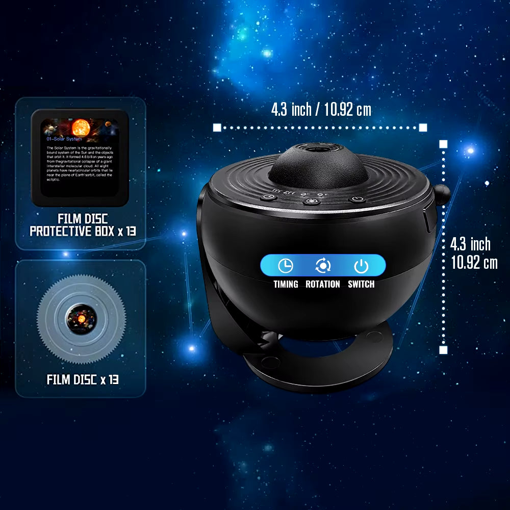13-in-1 Star and Galaxy Projector: Multi-Functional Planetarium and Aurora Night Light for All Ages