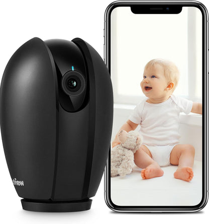 1080P Indoor Security Camera with Sound and Motion Detection, 360° Baby Monitor, WiFi Pet Camera, Two-Way Audio, Night Vision, SD and Cloud Storage, Compatible with Alexa