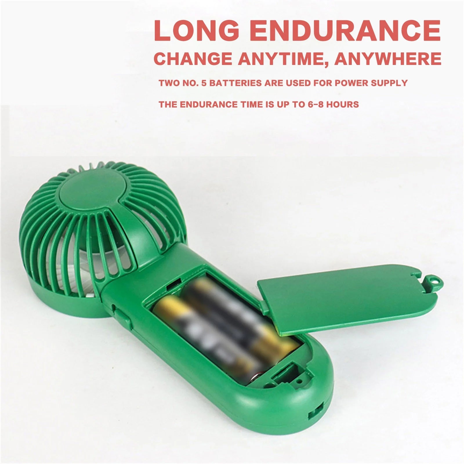 Portable Mini Desk Fan with Lanyard - Handheld and Battery Operated for Indoor and Outdoor Use