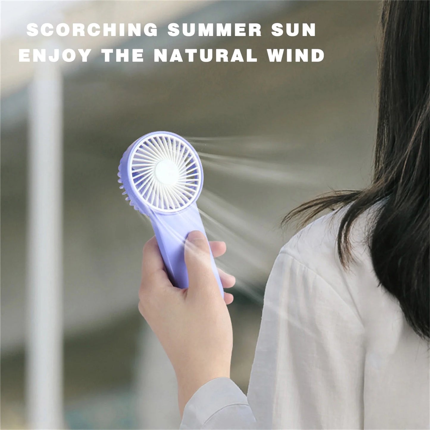 Portable Mini Desk Fan with Lanyard - Handheld and Battery Operated for Indoor and Outdoor Use