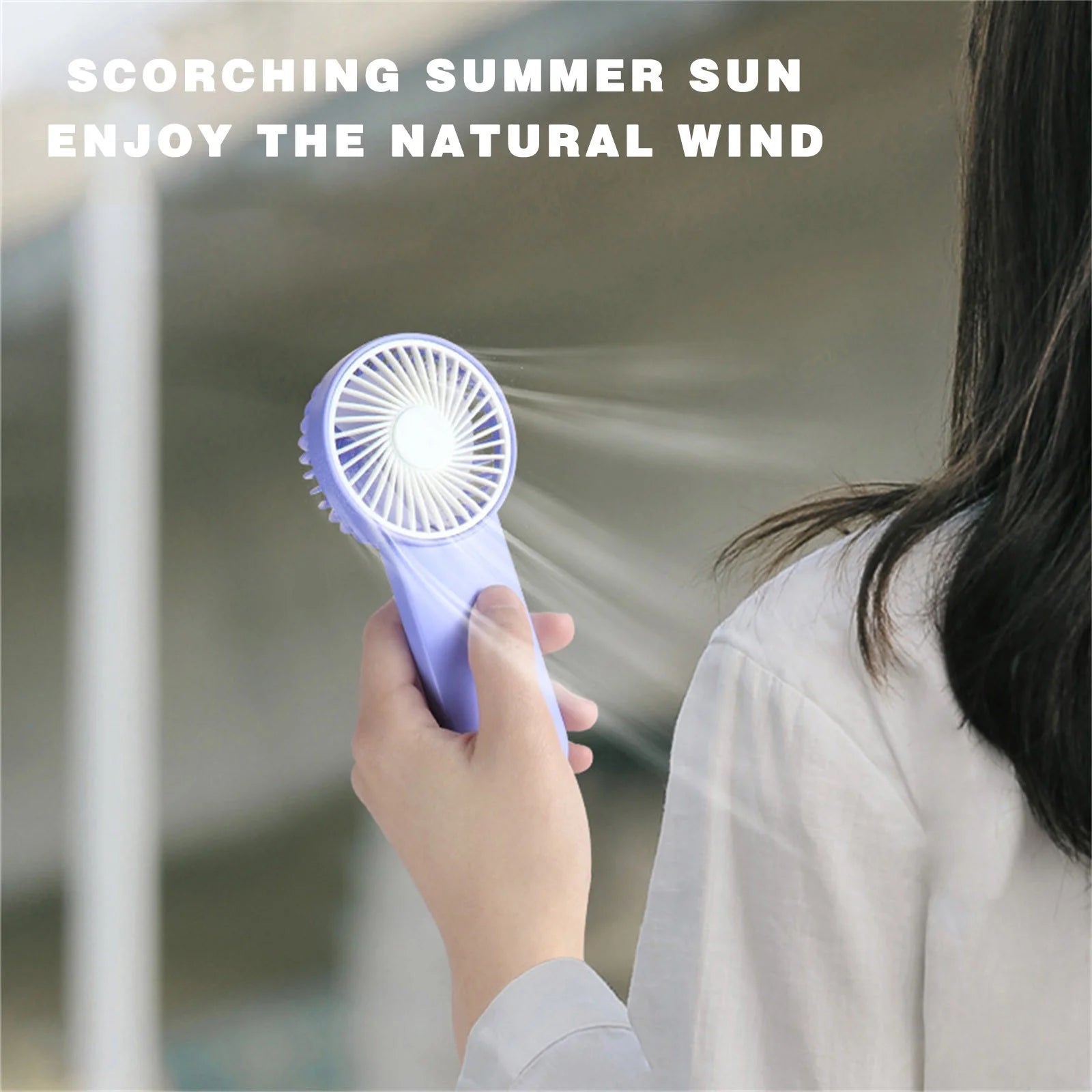 Portable Mini Desk Fan with Lanyard - Handheld and Battery Operated for Indoor and Outdoor Use