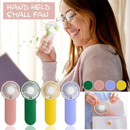 Portable Mini Desk Fan with Lanyard - Handheld and Battery Operated for Indoor and Outdoor Use